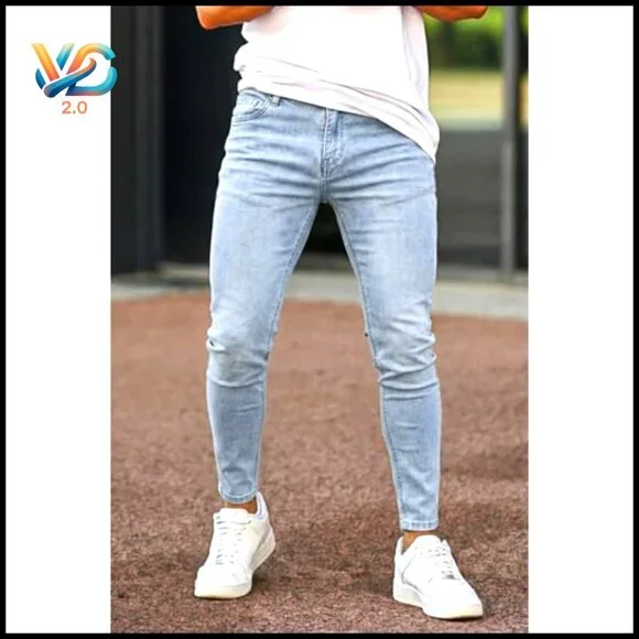 Skinny Jeans Stretch Tapered Leg Slim Fit Elastic Waist Modern Casual
